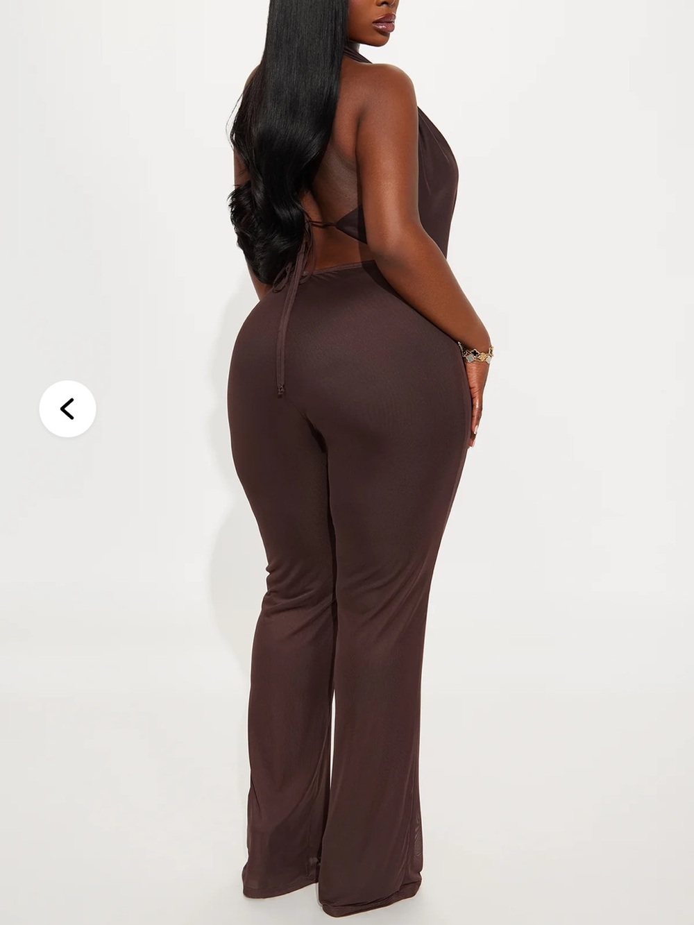 Brown halter top jumpsuit - Picture 2 of 2